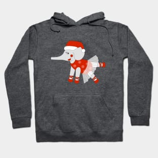 Christmas Ballerina Elephant Digital Art | Christmas Special | illusima Hoodie